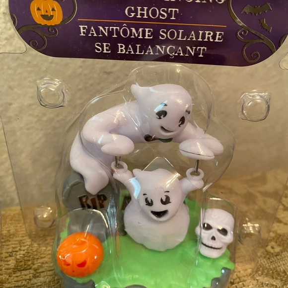 Solar Swinging Ghost 4” Halloween & Ladybug NEW - Picture 2 of 5